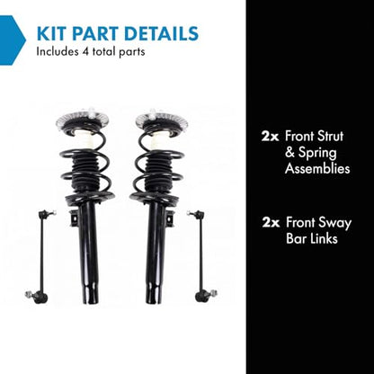 TRQ Front Suspension Kit Complete Strut & Coil Spring Assembly Sway Bar - style: SCA28711
