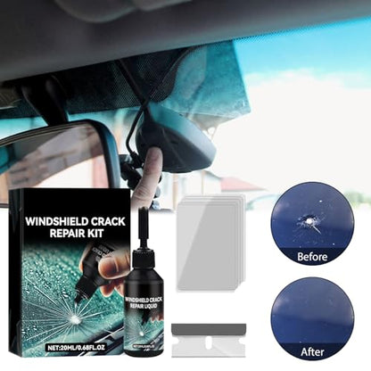 2PCS Windshield Crack Repair Kit,2024 New Glass Cracks Gone Repair Kit,Windshield Crack Repair Car Window Windshield Repair Kit,Glass Repair Fluid for Fixing Chips and Star Shaped Crack