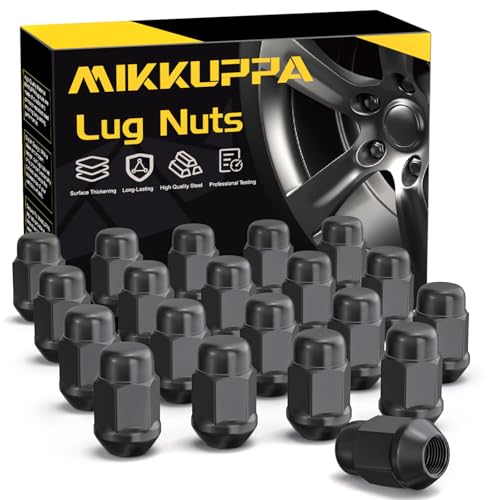 MIKKUPPA M12x1.5 Lug Nuts, Black Finish Closed End Bulge Acorn Tire Nut - color: Black, size: M12x1.5