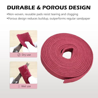 Maroon Scuff Pad Roll 2" x 30 ft - General Purpose Surface Prep for Auto Body, Woodworking & Paint - color: Maroon, style: 2 Inches * 30 Feet