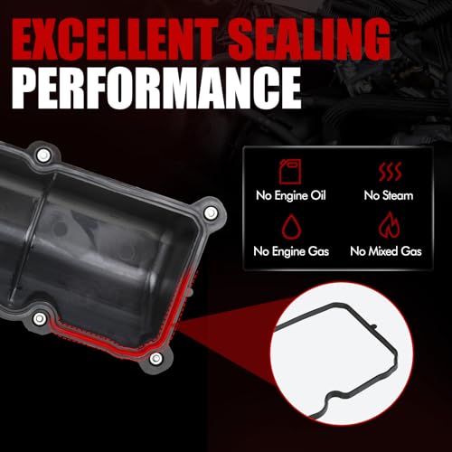 MITZONE Right Passenger Side Valve Cover with Gasket & Bolts Compatible with 2002-2012 Dodge Dakota Durango Nitro RAM 1500 Jeep Liberty Commander Grand Cherokee 3.7L Replace # 53021938AA 53021938AB - color: Right Side