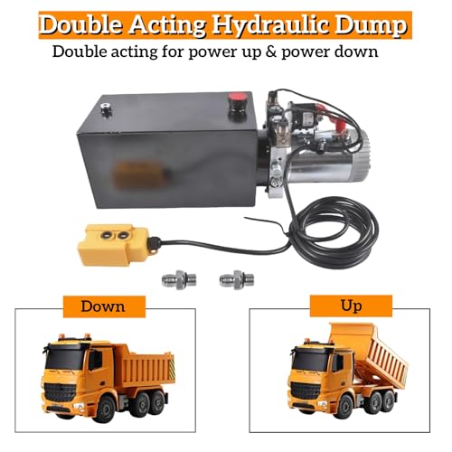 10 Quart Double Acting Hydraulic Pump, 12V DC, 3200PSI Mixizap - color: Double Acting, size: 10 Quart