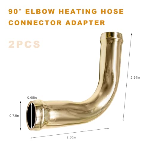 Sun Walker 2 PCS 90° Elbow Heater Hose Connector, 3/4" 19mm Automotive Heater Pipe Adapter Elbow Coolant Fitting, 90 Degree Bend Hose Connectors Replacement, Car Accessories - color: 19mm