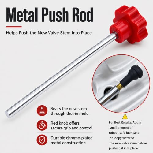 31PCS Quick Change Tire Valve Core Tool Kit,Replace Valve Stem Without Removing Tire- for Car, Truck, SUV, ATV, Motorcycle - Fits 11.3mm Rim Holes - Replace Valve Stems (TR413,TR414)