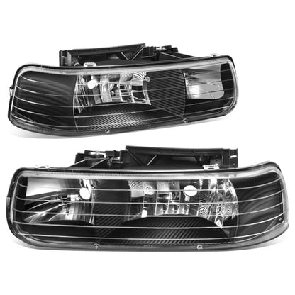 Auto Dynasty Headlights for 1999-2006 Chevy Silverado Suburban Tahoe 1500 - color: Black