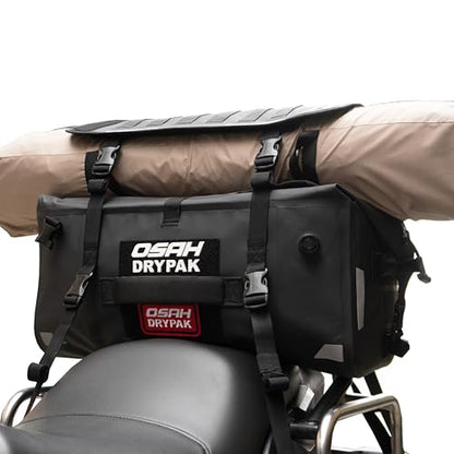 OSAH DRYPAK Waterproof Motorcycle Tail Bag, 40L Waterproof Duffel Bag, Motorcycle Dry Bag, Multifunctional Luggage Bag with Shoulder Straps for Travel, Camping, Fishing - color: Black