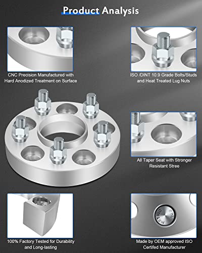 ECCPP 4PCS 1" Hubcentric Wheel Spacers 5x110mm to 5x110mm for Jeep Cherokee