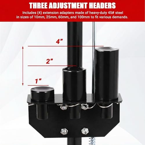 GarveeTech 30 Ton Air Hydraulic Floor Jack for Heavy Duty Trucks & Tractors – Low Profile (9"-17.7"), 4 Adapters, 46" Adjustable Handle – 66,000 Lbs Capacity - color: 30 Black