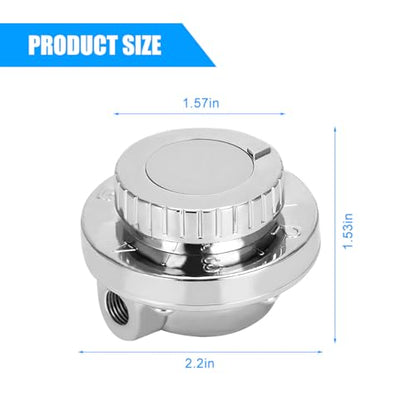 Manual Adjustable Fuel Pressure Regulator, 1-5PSI Carb Fuel Pump Pressure Regulator with 8mm & 10mm Adapter for Carburetor Engine, Auto Gauge Accessories, Universal for Most Vehicles