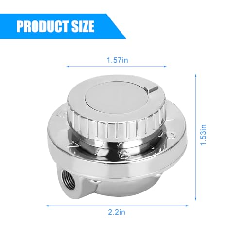 Manual Adjustable Fuel Pressure Regulator, 1-5PSI Carb Fuel Pump Pressure Regulator with 8mm & 10mm Adapter for Carburetor Engine, Auto Gauge Accessories, Universal for Most Vehicles