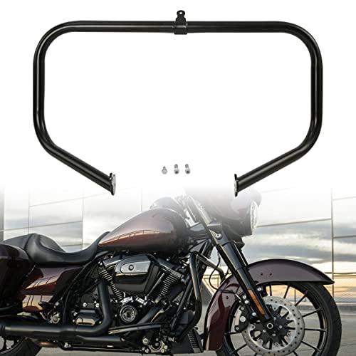 TCT-MOTORPARTS 1 1/4" Black Highway Engine Crash Bar Footpegs Fit For Harley Touring Street Electra Glide Ultra FLHT FLHX FLHR Road King 2009-2024 - color: Black Engine Crash Bar+Footpegs #3
