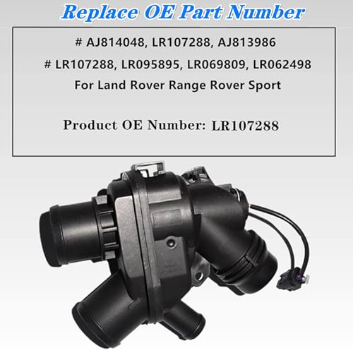 Engine Coolant Thermostat Housing Assembly LR117568,Compatible with Land Rover Jaguar Velar LR4 Discovery5 16 THERMOSTAT 3.0L, Replaces LR107288 LR069809 LR095895 AJ814048 AJ813986
