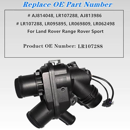 Engine Coolant Thermostat Housing Assembly LR117568,Compatible with Land Rover Jaguar Velar LR4 Discovery5 16 THERMOSTAT 3.0L, Replaces LR107288 LR069809 LR095895 AJ814048 AJ813986