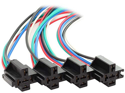 Fastronix High Current 40/60A Relay Panel with Interlocking Sockets - size: 4 Relay and Socket Panel