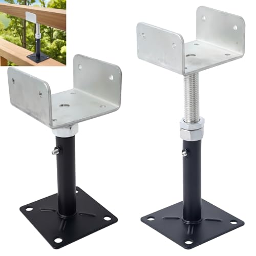 2 Pack U-Shaped Floor Jack for 4x2, 4x4, 4x6 Joists - Adjustable Steel Telepost with U-Head, Mini Screw Jack, Post Jack.6-9 Inch Adjustment Range. - size: 6-9