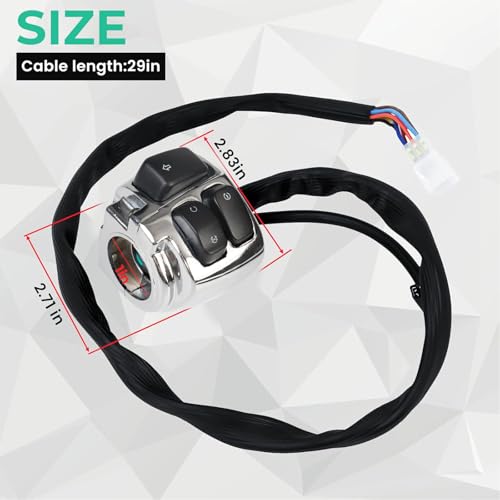 BHB Motorcycle 1" Handlebar Switches Control and Wiring Harness Compatible with Harley Softail 1996-2012 Dyna Sportster V-Rod (Silver) - color: Silver
