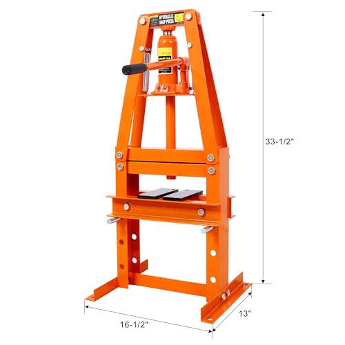 6-Ton Hydraulic Shop Press, A-Frame Benchtop Hydraulic Press with Press Plates, 13000 LBS Capacity Wheel Bearing Press Tool for Garage, Automotive Repair and Metalworking