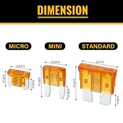 120 PCS Blade Fuses Assortment Kit, Car Fuses Assortment Kit- Standard & Mini & Low Profile Mini Fuse (2A 5A 10A 15A 20A 25A 30A 35A),Replacement Fuses for Car, Boat, SUV, Auto, RV, Truck