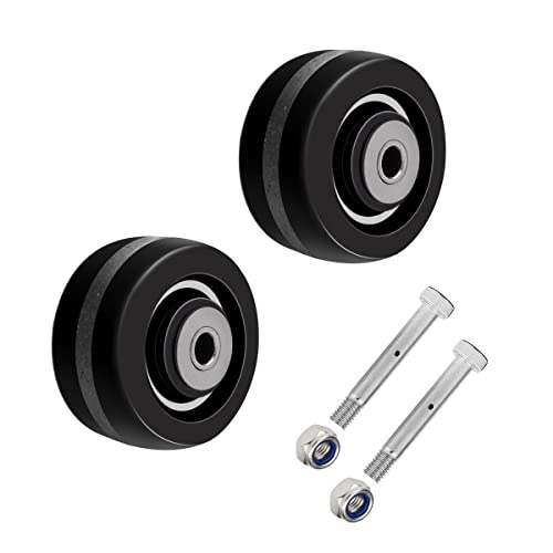 SY America 4"x2" Width 2 Pack Phenolic Wheel w/Rolling Bearing & Steel Bushing 1/2" Axle Diameter Casters Total Capacity 1800 lbs(4 inches Pack of 2) - size: 4" 2-pack [ 2 Wheel ]
