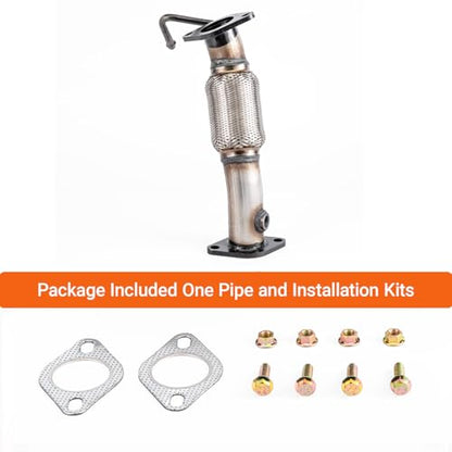 409 Stainless Steel Front Exhaust Flex Pipe 52560 - size: for 11-16 Elantra WITH O2 SENSOR PORT