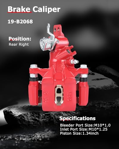cciyu Rear Right Disc Brake Caliper Assembly With Bracket 19-B2068 - size: Rear Right[19-B2068]