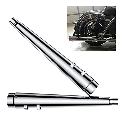 SHARKROAD 4.4" Slip Ons Mufflers Megaphone Style - style: HDMF-MP9506CC, Chrome