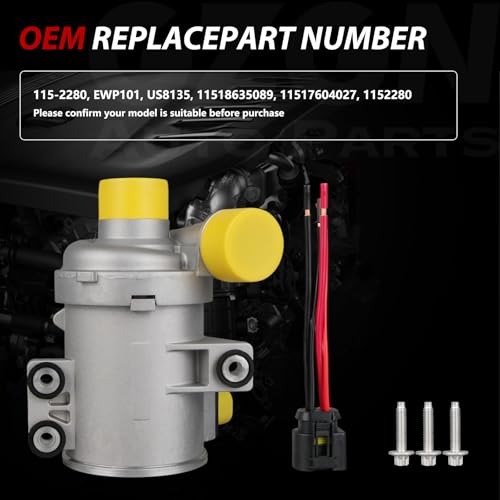 Electric Engine Water Pump W/Aluminum Thermostat Compatible with BMW