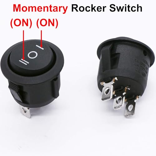 TWTADE / 4Pcs Momentary Boat Rocker Switch 3 Pin 3 Position(ON)-Off-(ON) SPDT Mini Car Auto Boat Round Rocker Toggle Switch 6A 250VAC/10A 125VAC KCD1-5-123 - size: (ON)/Off/(ON) - KCD1, style: Round