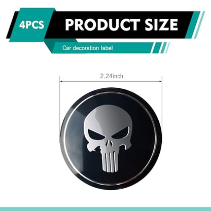 4 PCS Car Wheel Center Hub Cap Cover, 56MM/2.2Inch Metal Scratch-Proof Wheel Center Caps, Waterproof & Rustproof Automotive Center Caps, Universal for Cars Trucks (Black)