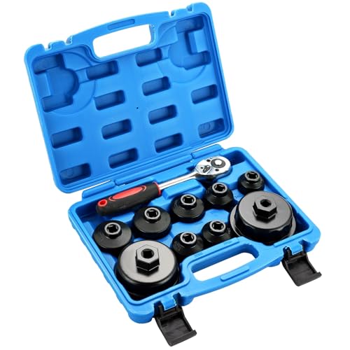 DASBET 10PCS Metric Oil Filter Wrench Socket Set Includes 24mm to 65mm