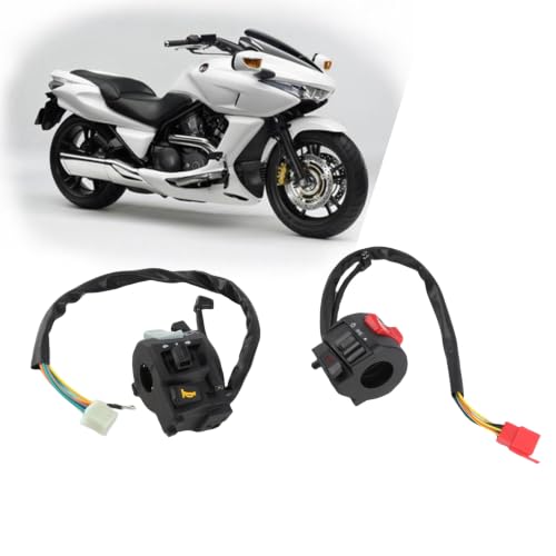 Acouto Motorcycle Handlebar Control Switch 7/8" Left & Right Side Handlebar Horn Turn Light Control Headlight On/Off Engine Stop Electric Start Switch 1 Pair