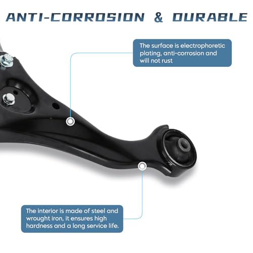 Front Lower Control Arm with Ball Joints for Hyundai Sonata 2006 2007 2008 2009 2010 2.4L 3.3L Passenger Driver Side Supension Kit K641392 K641391 K500035 4Pcs