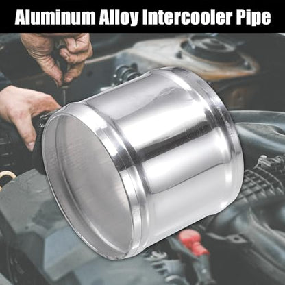 X AUTOHAUX OD 3.5" 89mm Length 3" 76mm Aluminum Alloy Tube Intercooler Pipe Straight Air Intake Tube with 2 Clamps Silver Tone for Car - size: OD 3.5"(89mm)