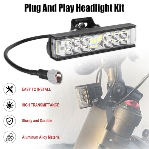 Headlight Light Bar LED for Sur-Ron Surron Light Bee S X Segway X160 X260 for 7/8" Handlebars Motorcycle Electric Dirt Bike Plug and Play Farther and Wider View