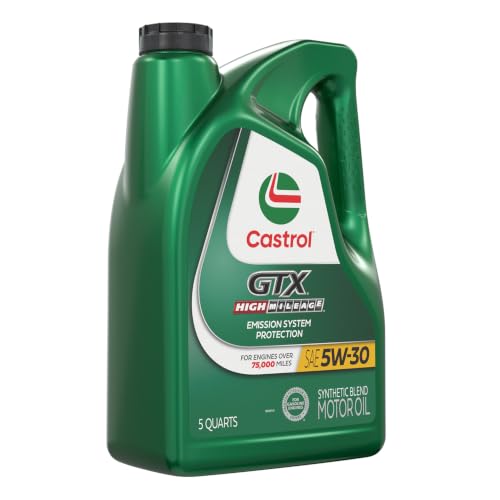 Castrol GTX High Mileage 5W-30 Synthetic Blend Motor Oil, 5 Qt, Pack of 3 - size: 5 Quarts, Pack of 3