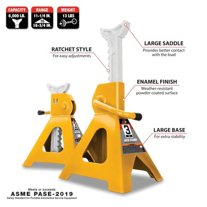 Performance Tool W1619 3 Ton Trolley Floor Jack and Jack Stands Set - style: Industrial