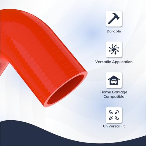 Endure 90 Degree Silicone Elbow Intake Hose 4-Ply, 2.25"(57mm) - Red - color: Red, size: ID - 2.25Inch(57mm)
