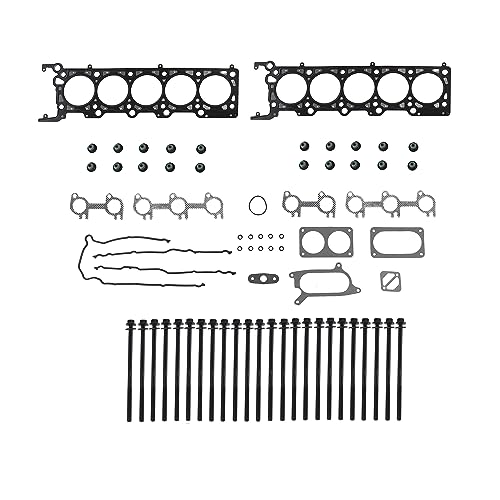 DNJ HGB4183 Engine Cylinder Head Gasket Set with Head Bolt Kit, Complete Repair Set for 1997-2002 Ford E-350 Econoline 6.8L 415cid V10 SOHC