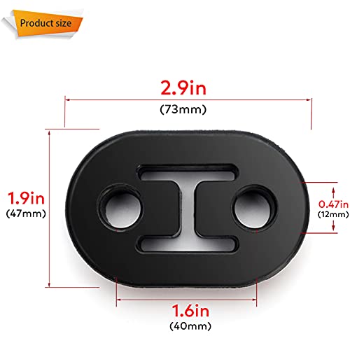 Exhaust Hanger 2 Packs, Hole Diameter 12mm (0.47inch) Universal Exhaust Insulator Muffler Hanger, Muffler Bracket Mount, High Density Rubber - color: 2 PCS, size: 2 Holes