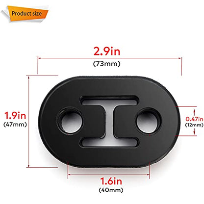 Exhaust Hanger 2 Packs, Hole Diameter 12mm (0.47inch) Universal Exhaust Insulator Muffler Hanger, Muffler Bracket Mount, High Density Rubber - color: 2 PCS, size: 2 Holes