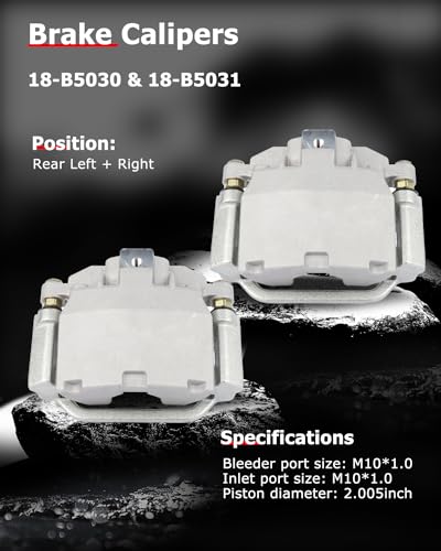 cciyu Rear Left & Right Disc Brake Calipers w/Bracket 18-B5030 18-B5031 - size: Rear[18-B5030+18-B5031]