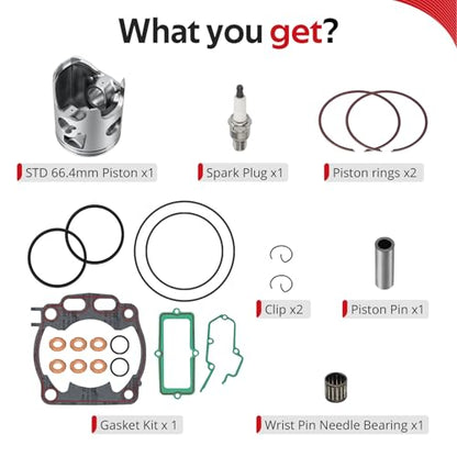 Top End Rubuild Kit STD 66.4mm Piston for Yamaha YZ250 YZ250X 2005-2024