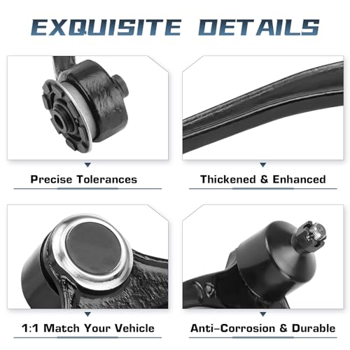 8Pcs Front Upper Control Arms with Ball Joint for Lexus GS300 1998-2005, Lexus GS400 1998-2000, Lexus GS430 2001-2005 Outer Inner Tie Rod End Suspension Kit - K620336 K620335 K500102 EV80600