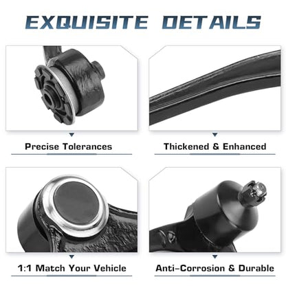 8Pcs Front Upper Control Arms with Ball Joint for Lexus GS300 1998-2005, Lexus GS400 1998-2000, Lexus GS430 2001-2005 Outer Inner Tie Rod End Suspension Kit - K620336 K620335 K500102 EV80600