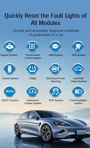M601 OBD2 Scanner for BMW Code Reader, Multi-System Diagnostic Scan Tool for Engine, I/M Readiness, Transmission, ABS, SRS, Body, Chasis, Speaker System & More - color: red
