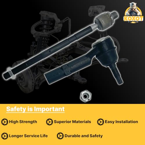 4PCS Front Inner & Outer Tie Rods | ES800286 X2 EV800572 x2 - size: ES800286 X2 EV800572 x2