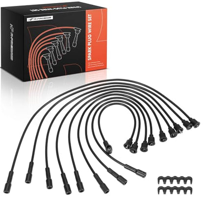 A-Premium 7MM Spark Plug Wires Set of 9 Compatible with Jeep & Pontiac
