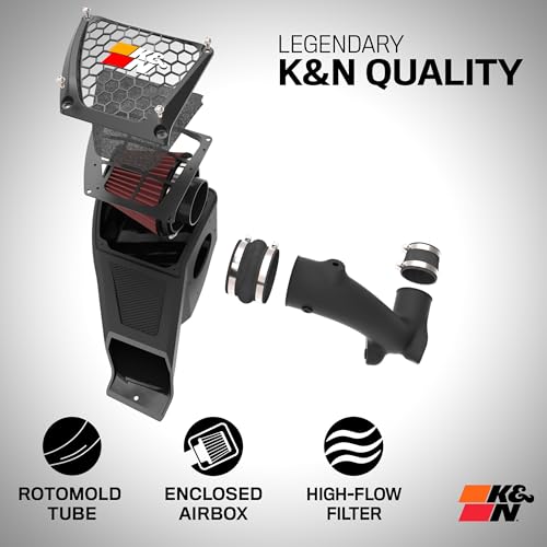 K&N Cold Air Intake System: High-Flow Air Filter, Increase Performance & Towing: Compatible with 2021-2024 FORD: Bronco, 63-2620 - style: L4 2.3L Intake