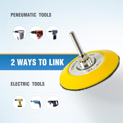 S SATC 3 Inch Hook and Loop Sanding Pad for Sanding Disc with 1/4 Inches Drill Sanding Attachment and Foam Sanding Pads for Polish Wood Metal Glass, 5 Packs - style: 3 Inch Hook and Loop Sanding Pad and Foam Sanding Pads