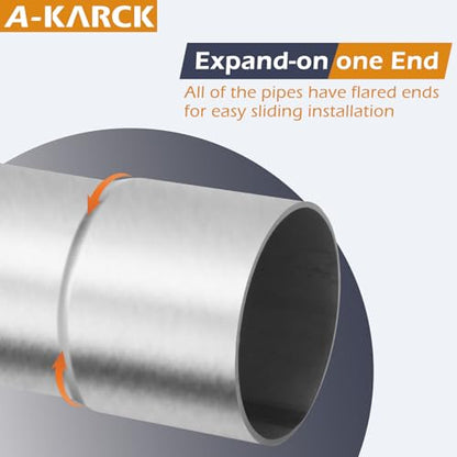 A-KARCK Straight Exhaust Pipe 2" OD, Mild Steel 40" Long Mandrel Exhaust Tube, Custom Your Own Exhaust System - size: 2", style: 40 INCH
